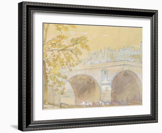 Pont Marie from Quai Des Celestins, 1926 (W/C on Paper)-Arthur Bowen Davies-Framed Giclee Print