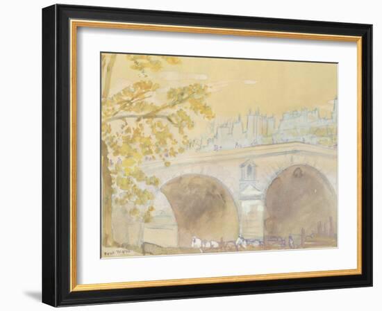 Pont Marie from Quai Des Celestins, 1926 (W/C on Paper)-Arthur Bowen Davies-Framed Giclee Print