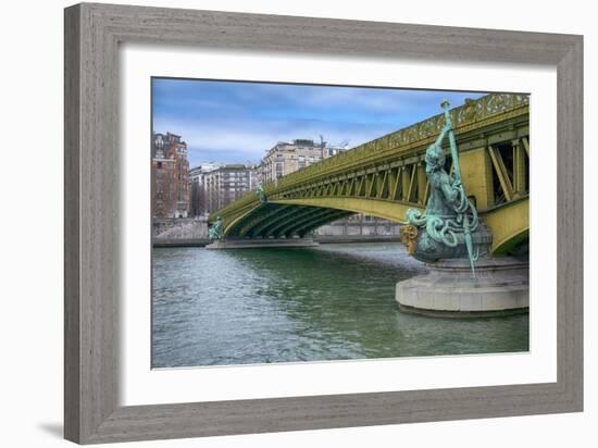 Pont Mirabeau Spans The Seine River-Cora Niele-Framed Giclee Print