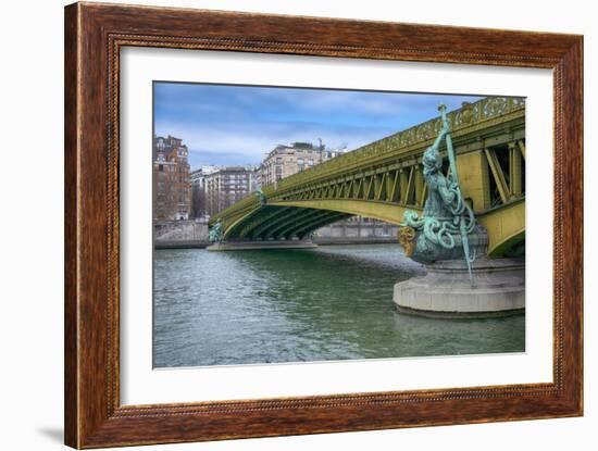 Pont Mirabeau Spans The Seine River-Cora Niele-Framed Giclee Print