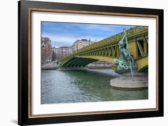 Pont Mirabeau Spans The Seine River-Cora Niele-Framed Giclee Print