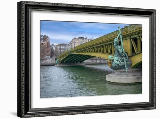 Pont Mirabeau Spans The Seine River-Cora Niele-Framed Giclee Print