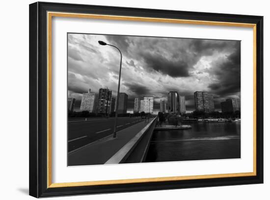 Pont Mirabeau Storm-Sebastien Lory-Framed Photographic Print