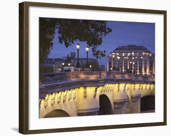 Pont Neuf Bridge and Samaritaine Department Store, Paris, France-Walter Bibikow-Framed Photographic Print