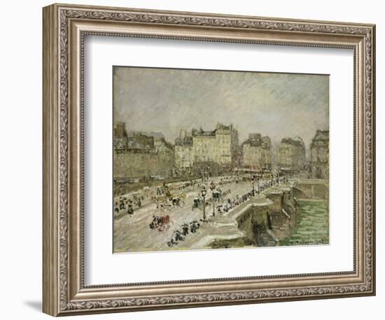 Pont Neuf, Snow Effect, 2Nd Series, 1902 (Oil on Canvas)-Camille Pissarro-Framed Giclee Print