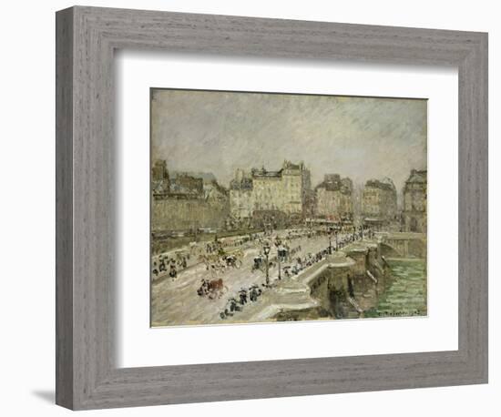 Pont Neuf, Snow Effect, 2Nd Series, 1902 (Oil on Canvas)-Camille Pissarro-Framed Giclee Print