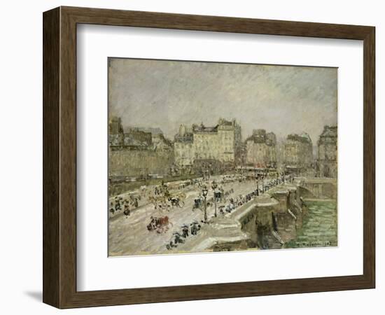 Pont Neuf, Snow Effect, 2Nd Series, 1902 (Oil on Canvas)-Camille Pissarro-Framed Giclee Print