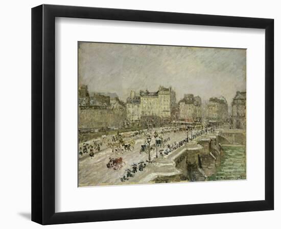 Pont Neuf, Snow Effect, 2Nd Series, 1902 (Oil on Canvas)-Camille Pissarro-Framed Giclee Print