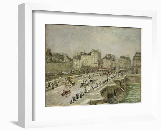 Pont Neuf, Snow Effect, 2Nd Series, 1902 (Oil on Canvas)-Camille Pissarro-Framed Giclee Print