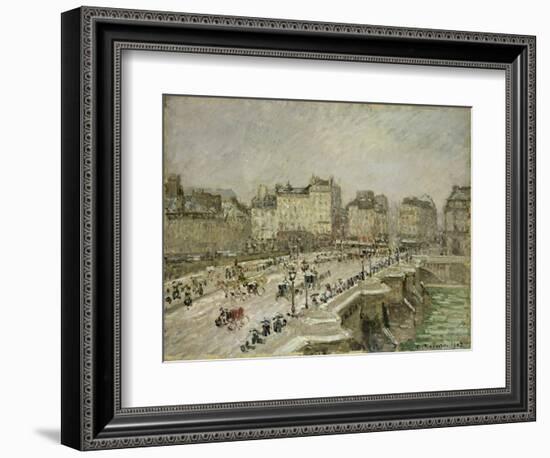 Pont Neuf, Snow Effect, 2Nd Series, 1902 (Oil on Canvas)-Camille Pissarro-Framed Giclee Print