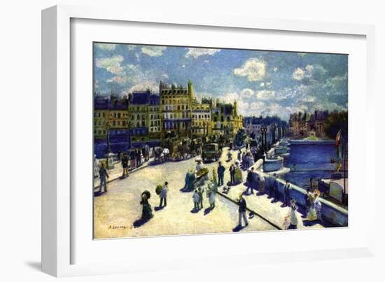 Pont-Neuf-Pierre-Auguste Renoir-Framed Art Print