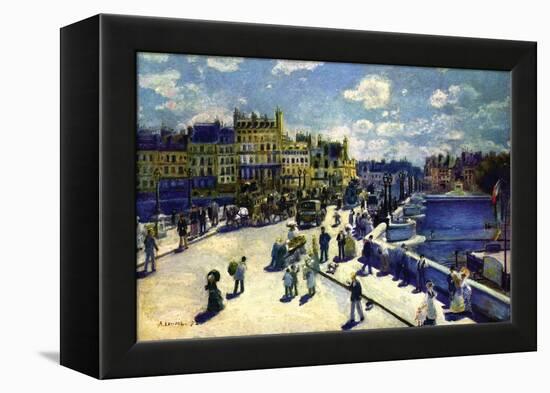 Pont-Neuf-Pierre-Auguste Renoir-Framed Stretched Canvas