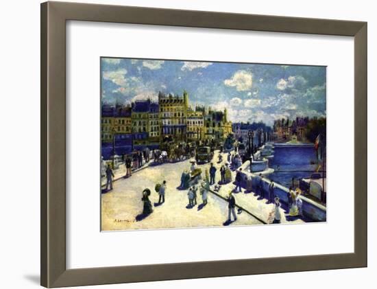 Pont-Neuf-Pierre-Auguste Renoir-Framed Art Print