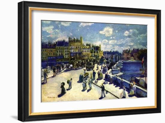 Pont-Neuf-Pierre-Auguste Renoir-Framed Art Print