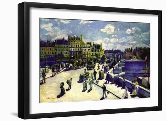 Pont-Neuf-Pierre-Auguste Renoir-Framed Art Print