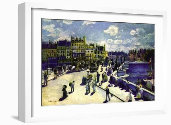 Pont-Neuf-Pierre-Auguste Renoir-Framed Art Print