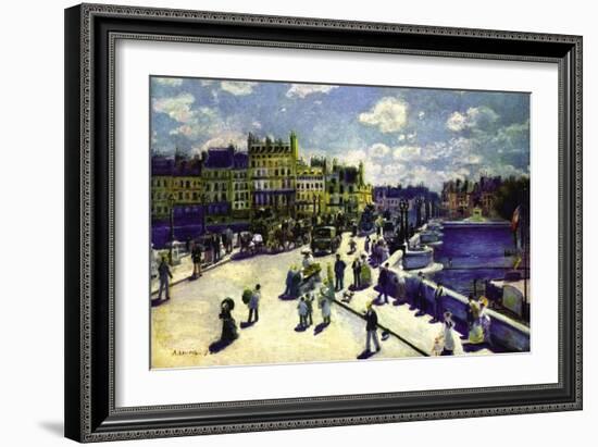 Pont-Neuf-Pierre-Auguste Renoir-Framed Art Print