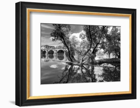 Pont of the Morts, bridge, the Moselle, Metz, Département Moselle, region Alsace-Champagne-Ardenne--Klaus Neuner-Framed Photographic Print