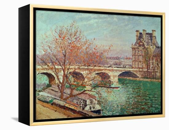 Pont Royal and the Pavillon de Flore, 1903.-Camille Pissarro-Framed Premier Image Canvas