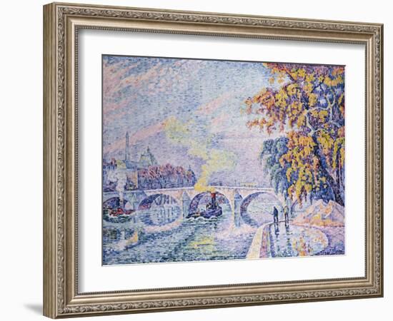 Pont Royal, Autumn; Pont Royal, Automne, 1930-Paul Signac-Framed Giclee Print