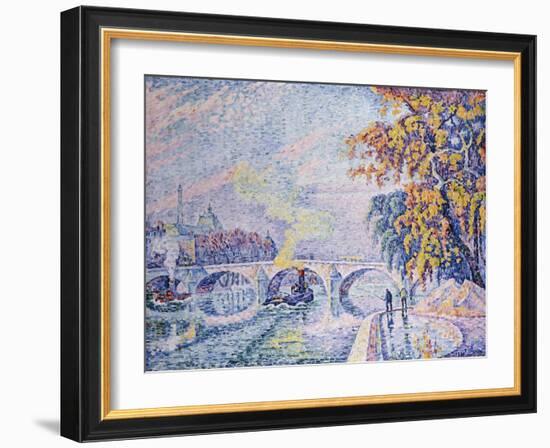 Pont Royal, Autumn; Pont Royal, Automne, 1930-Paul Signac-Framed Giclee Print