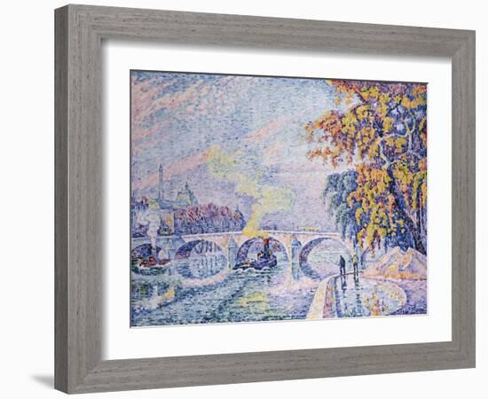 Pont Royal, Autumn-Paul Signac-Framed Giclee Print