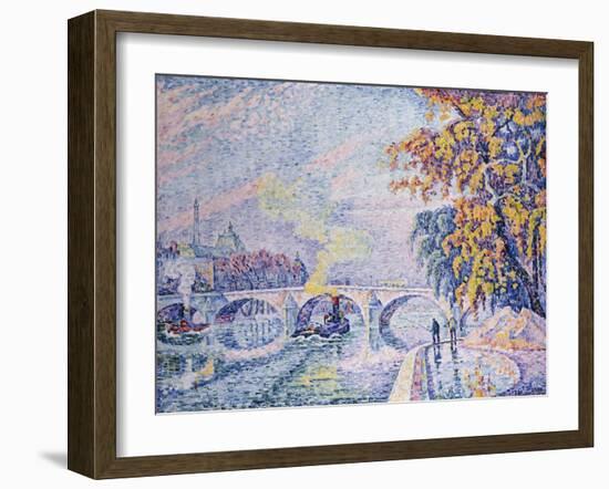 Pont Royal, Autumn-Paul Signac-Framed Giclee Print