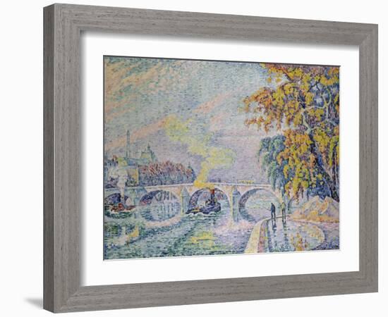 Pont Royal in Autumn, Paris, 1920-Paul Signac-Framed Giclee Print