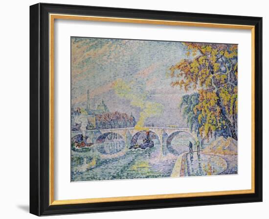 Pont Royal in Autumn, Paris, 1920-Paul Signac-Framed Giclee Print