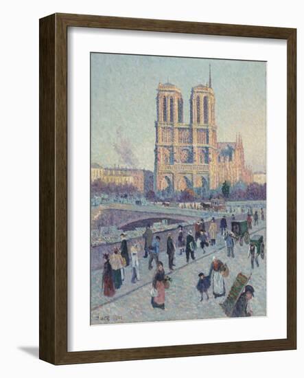 Pont Saint-Michel and Notre-Dame de Paris, 1901-null-Framed Giclee Print