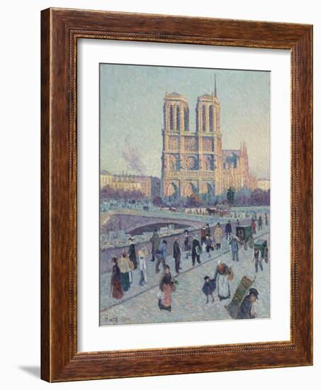 Pont Saint-Michel and Notre-Dame de Paris, 1901-null-Framed Giclee Print