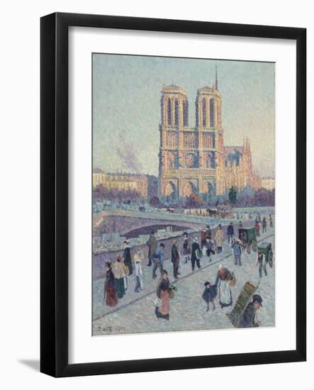 Pont Saint-Michel and Notre-Dame de Paris, 1901-null-Framed Giclee Print