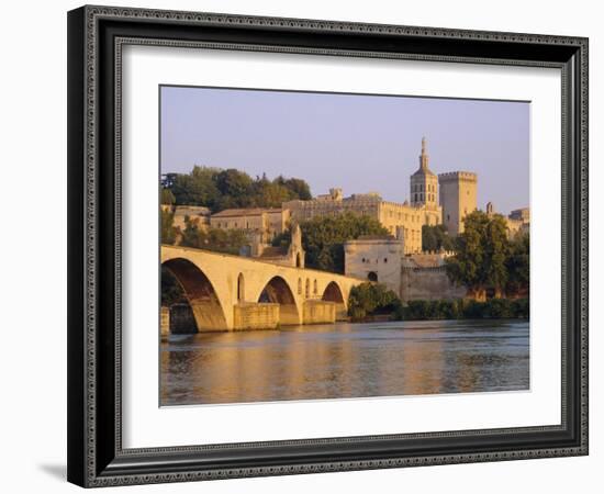 Pont St. Benezet Bridge and Papal Palace, Avignon, Provence, France, Europe-John Miller-Framed Photographic Print