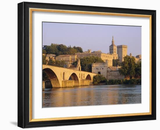 Pont St. Benezet Bridge and Papal Palace, Avignon, Provence, France, Europe-John Miller-Framed Photographic Print