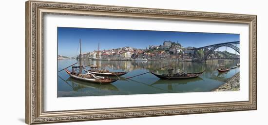 Ponte de Dom Luis I and Port Carrying Barcos, Porto, Portugal-Alan Copson-Framed Photographic Print