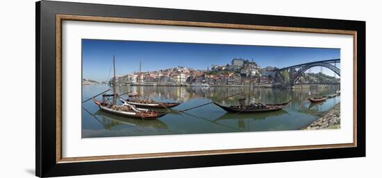 Ponte de Dom Luis I and Port Carrying Barcos, Porto, Portugal-Alan Copson-Framed Photographic Print