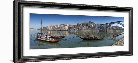 Ponte de Dom Luis I and Port Carrying Barcos, Porto, Portugal-Alan Copson-Framed Photographic Print