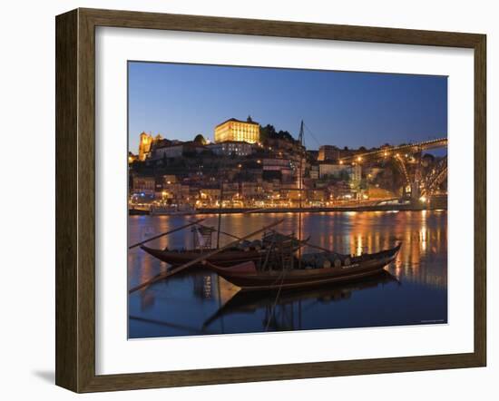 Ponte de Dom Luis I and Port Carrying Barcos, Porto, Portugal-Alan Copson-Framed Photographic Print