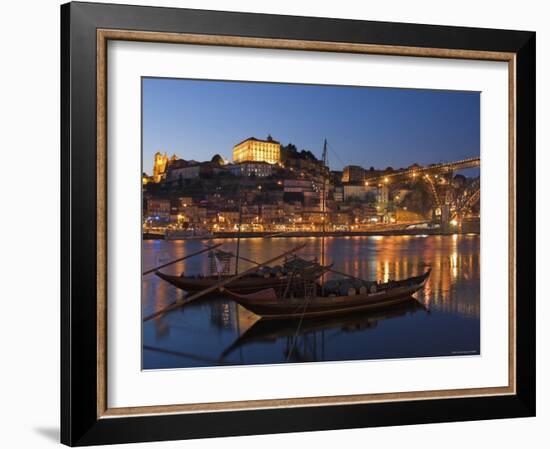 Ponte de Dom Luis I and Port Carrying Barcos, Porto, Portugal-Alan Copson-Framed Photographic Print