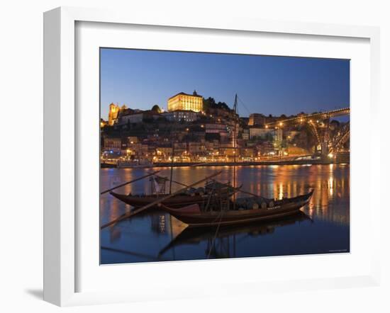 Ponte de Dom Luis I and Port Carrying Barcos, Porto, Portugal-Alan Copson-Framed Photographic Print