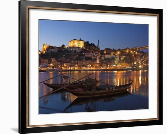 Ponte de Dom Luis I and Port Carrying Barcos, Porto, Portugal-Alan Copson-Framed Photographic Print