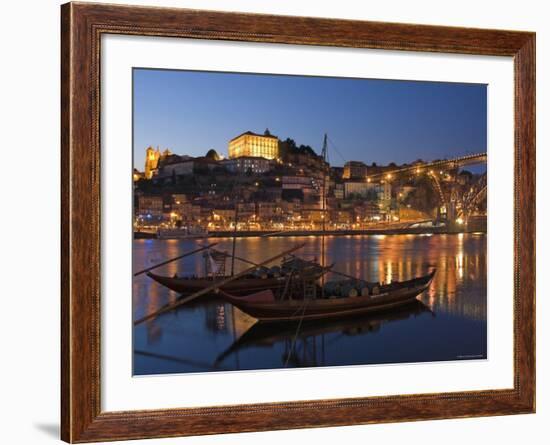 Ponte de Dom Luis I and Port Carrying Barcos, Porto, Portugal-Alan Copson-Framed Photographic Print