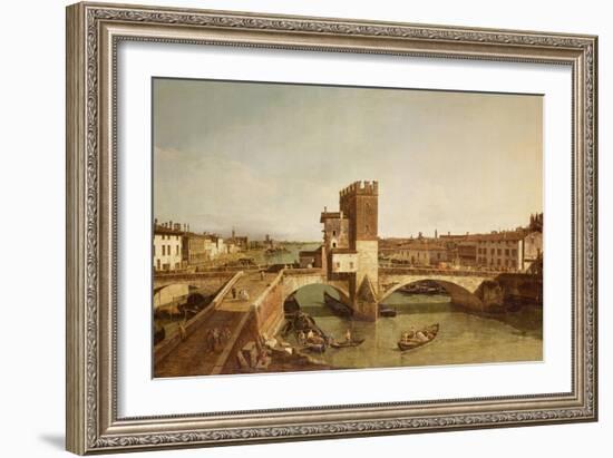 Ponte Delle Navi, Verona-Bernardo Bellotto-Framed Giclee Print