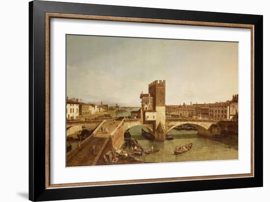 Ponte Delle Navi, Verona-Bernardo Bellotto-Framed Giclee Print