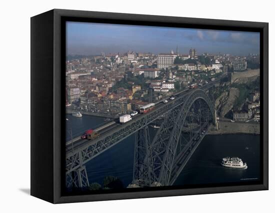 Ponte Dom Luis I Across the Douro River, Porto (Oporto), Portugal-Upperhall-Framed Premier Image Canvas