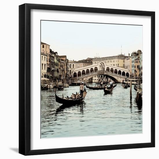 Ponte Rialto con Gondolas-Alan Blaustein-Framed Photographic Print