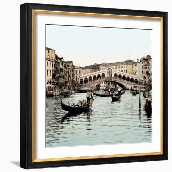 Ponte Rialto con Gondolas-Alan Blaustein-Framed Photographic Print