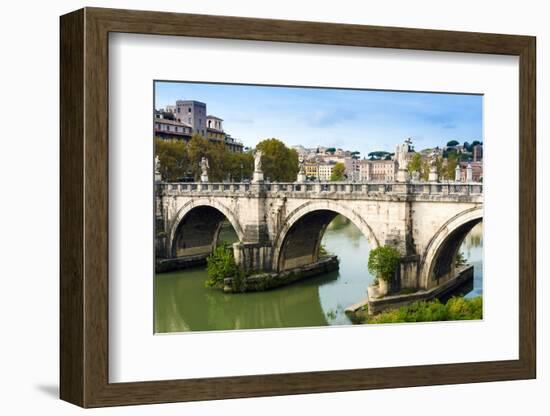 Ponte Sant'Angelo, River Tiber, UNESCO World Heritage Site, Rome, Latium, Italy, Europe-Nico Tondini-Framed Photographic Print