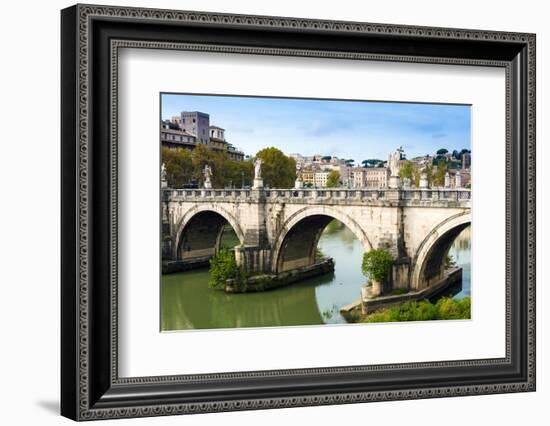 Ponte Sant'Angelo, River Tiber, UNESCO World Heritage Site, Rome, Latium, Italy, Europe-Nico Tondini-Framed Photographic Print