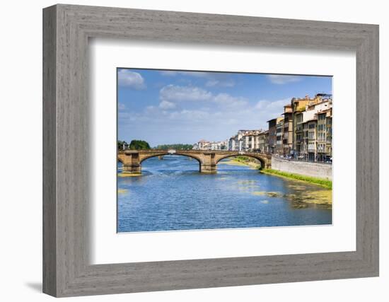 Ponte Santa Trinita Dating from the 16th Century and the Arno River, Florence (Firenze), Tuscany-Nico Tondini-Framed Photographic Print